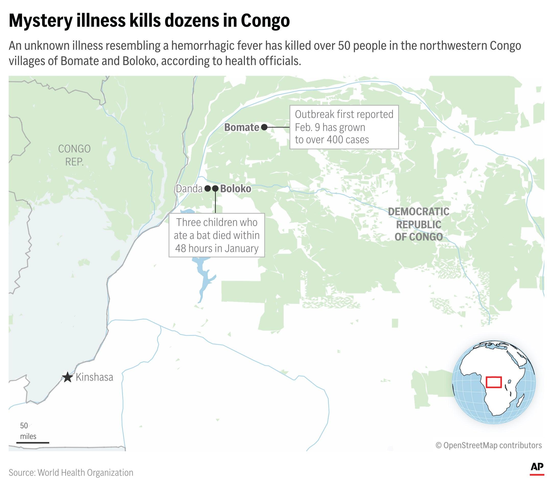 Unknown illness kills over 50 in part of Congo with hours between symptoms ⁢and⁢ death - Voice‍ of America